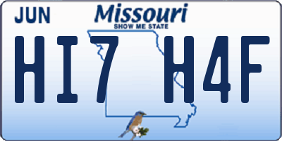 MO license plate HI7H4F