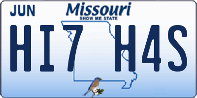 MO license plate HI7H4S