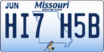 MO license plate HI7H5B