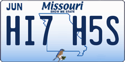 MO license plate HI7H5S