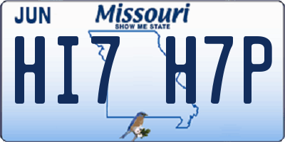 MO license plate HI7H7P