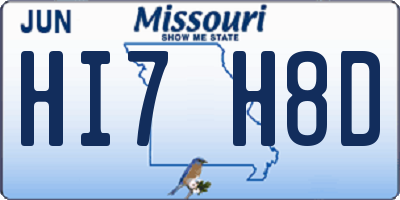 MO license plate HI7H8D