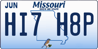 MO license plate HI7H8P
