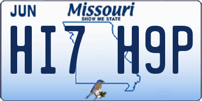 MO license plate HI7H9P