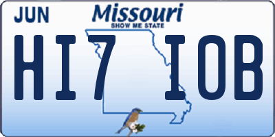 MO license plate HI7I0B