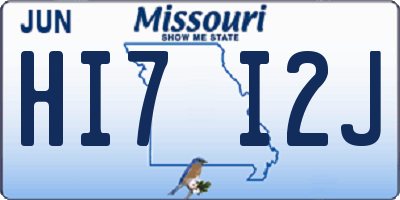 MO license plate HI7I2J