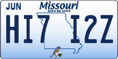 MO license plate HI7I2Z