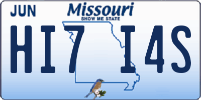 MO license plate HI7I4S