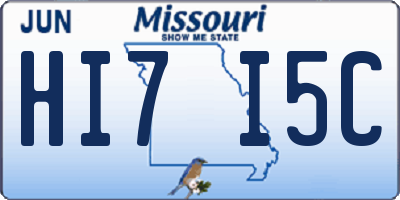 MO license plate HI7I5C