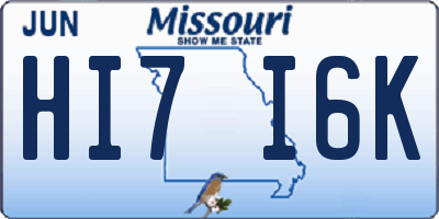 MO license plate HI7I6K