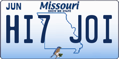 MO license plate HI7J0I