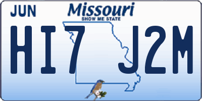 MO license plate HI7J2M