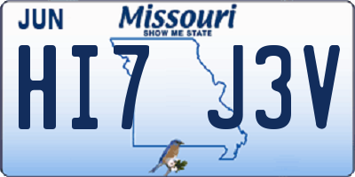 MO license plate HI7J3V