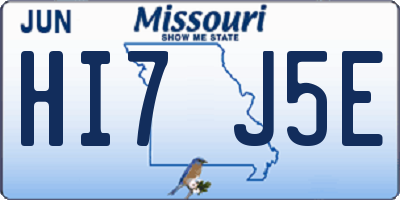 MO license plate HI7J5E