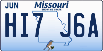 MO license plate HI7J6A