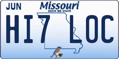 MO license plate HI7L0C