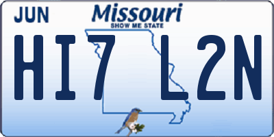MO license plate HI7L2N