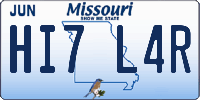 MO license plate HI7L4R