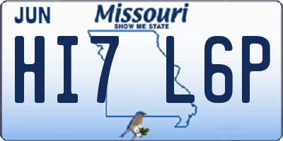 MO license plate HI7L6P