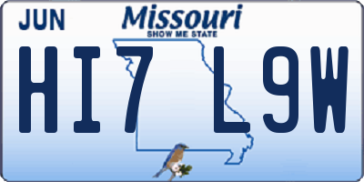 MO license plate HI7L9W