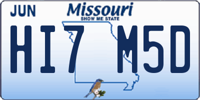 MO license plate HI7M5D