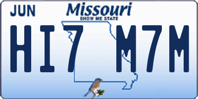 MO license plate HI7M7M