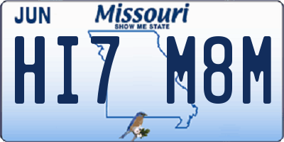 MO license plate HI7M8M