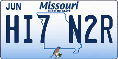 MO license plate HI7N2R
