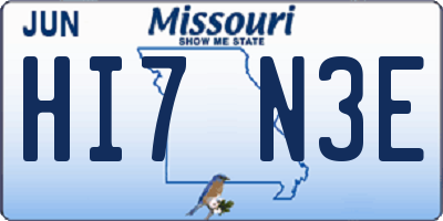 MO license plate HI7N3E