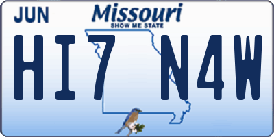 MO license plate HI7N4W