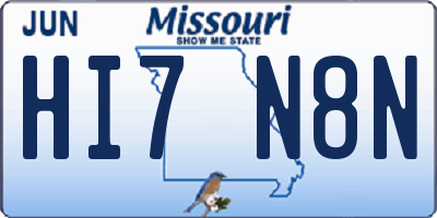 MO license plate HI7N8N