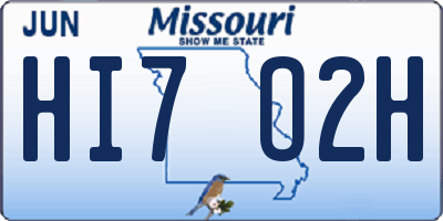 MO license plate HI7O2H