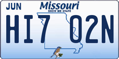 MO license plate HI7O2N