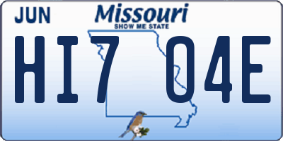 MO license plate HI7O4E