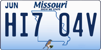 MO license plate HI7O4V