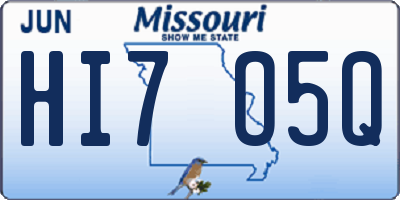 MO license plate HI7O5Q