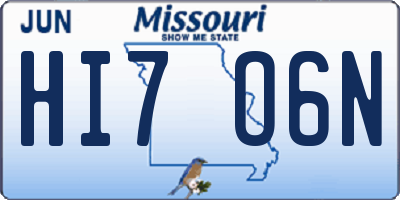 MO license plate HI7O6N