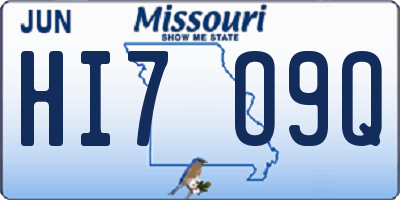 MO license plate HI7O9Q
