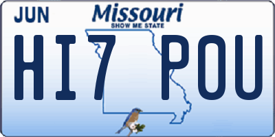 MO license plate HI7P0U