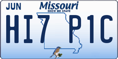 MO license plate HI7P1C
