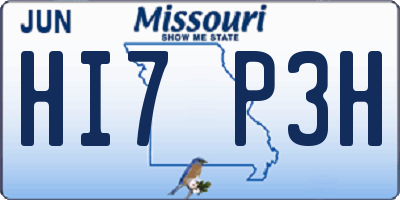 MO license plate HI7P3H