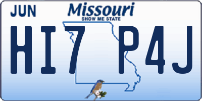 MO license plate HI7P4J