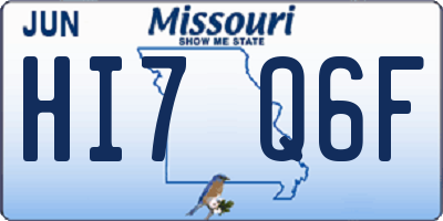 MO license plate HI7Q6F