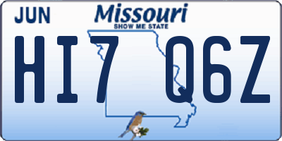 MO license plate HI7Q6Z