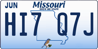 MO license plate HI7Q7J