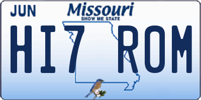 MO license plate HI7R0M