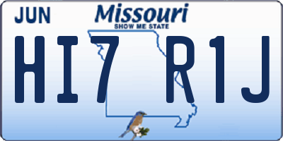 MO license plate HI7R1J