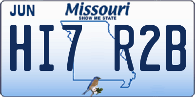 MO license plate HI7R2B