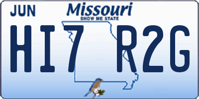 MO license plate HI7R2G