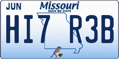 MO license plate HI7R3B